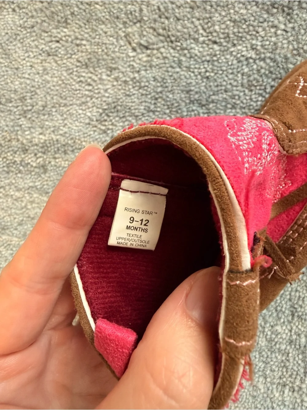 Rising Star Pink and Brown Cowboy Baby Boots